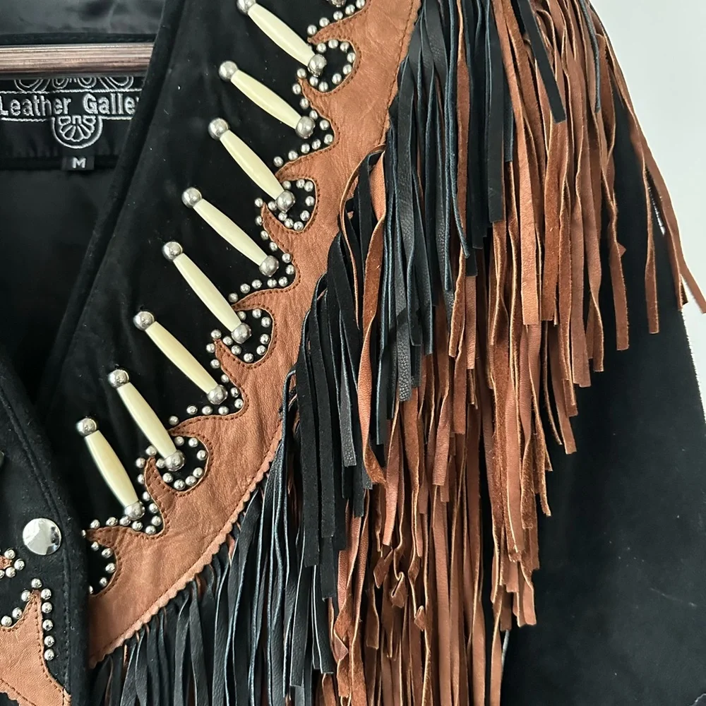 Leather Gallery Fringe Western Jacket Size Medium - Picture 2 of 7